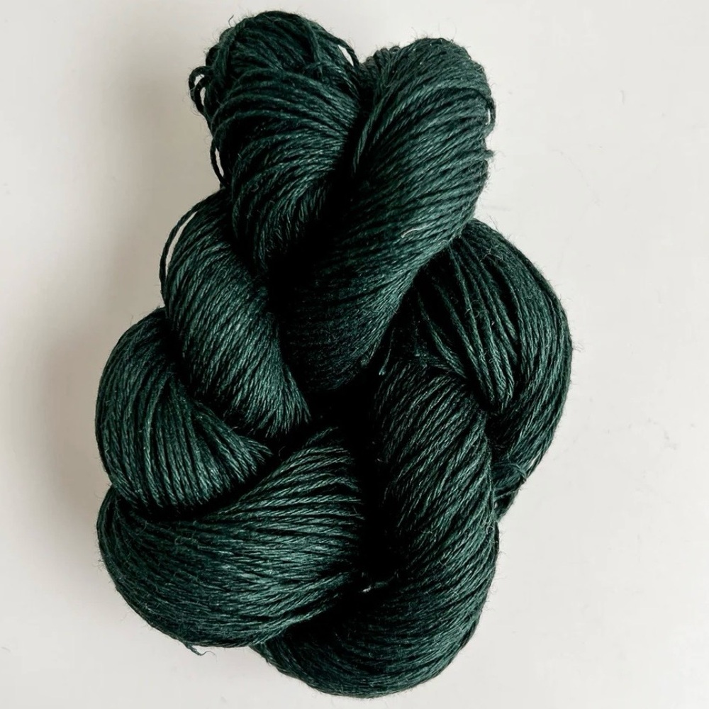 Yarn Flax and Twine Daytime Linen Fingering Sock 1 Spruce Green Knit Crochet NWT